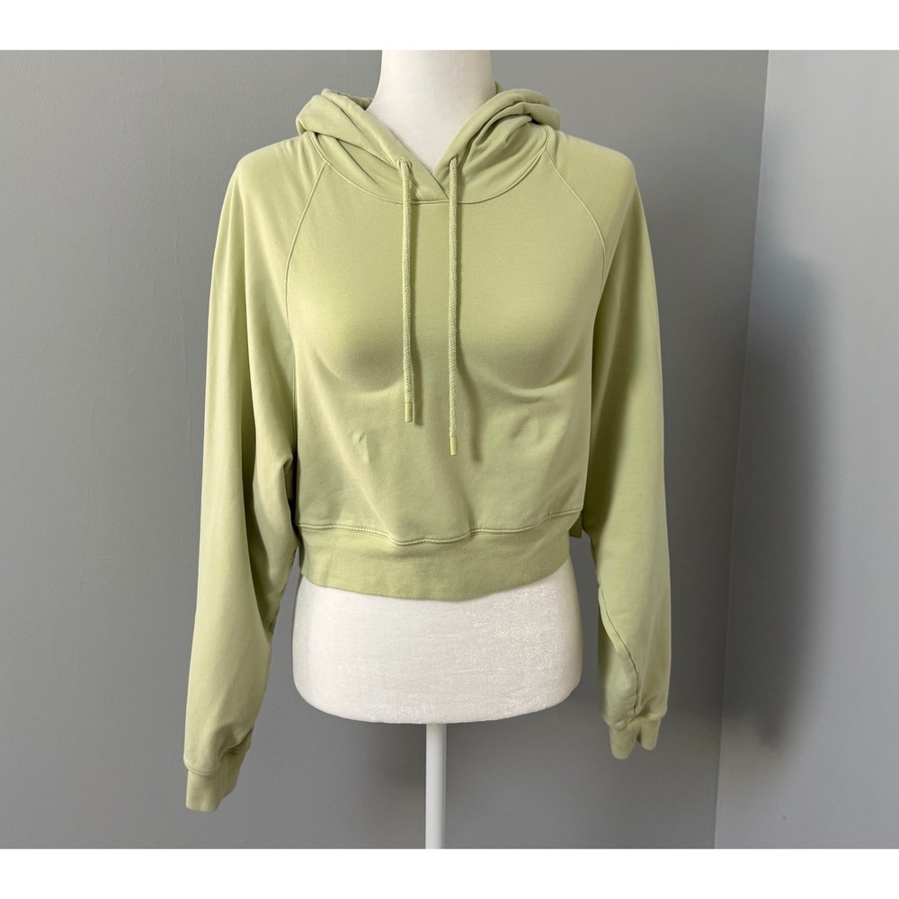 Alo Yoga Women's Double Take  Cropped Hoodie In Iced Green Tea Size Small
